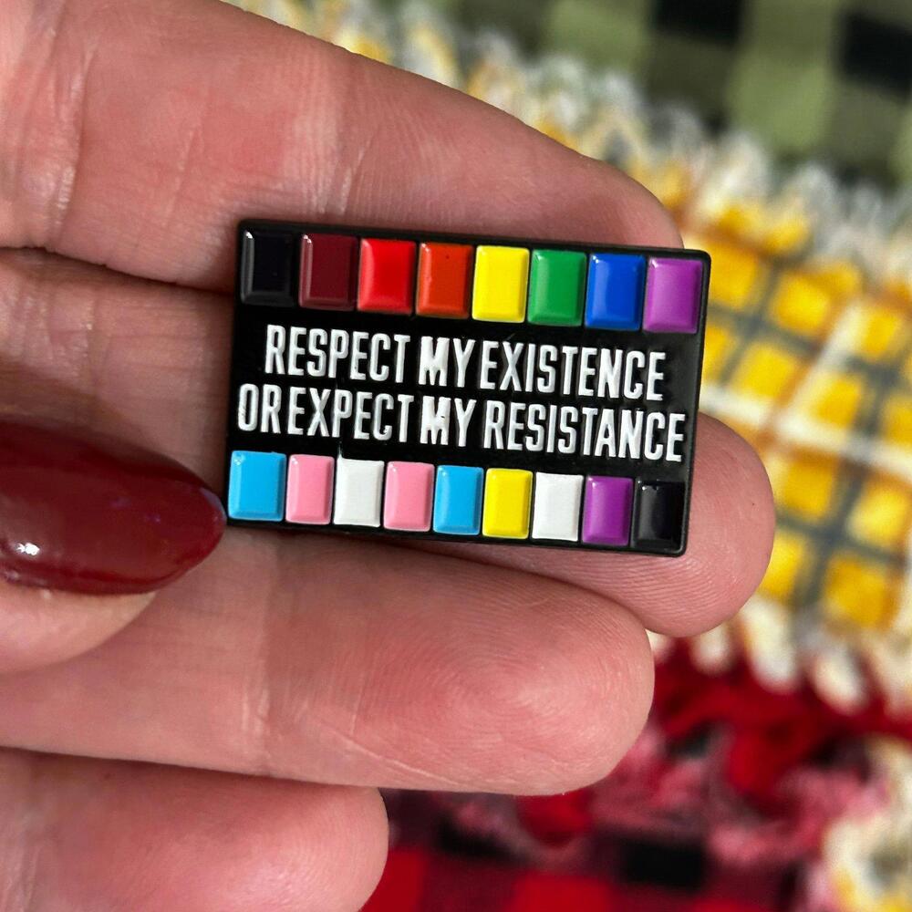 Respect My Existence or Expect My Resistance Pride LGBTQIA Enamel Pin